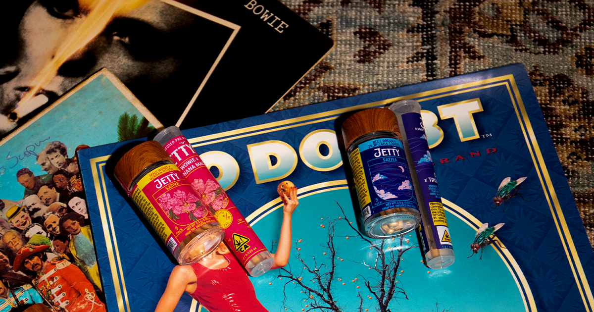 Jetty-Craft-High-THC-Infused-Pre-Rolls-Greatest-Hits-Bowie-Doubt-Record-Album-Cover